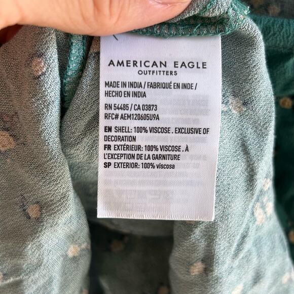 American Eagle Womens Floral Print Spaghetti Strap Lace Trim Cami Tank Top Small - Picture 6 of 9